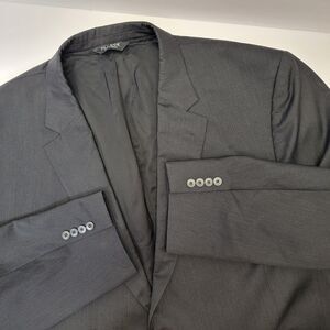 Jos A Bank "Travelers Collection" Mens Black 100% Wool Suit Blazer Jacket 52R